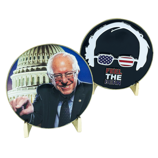 E-021 Bernie Sanders FEEL THE BERN 2020 3D Challenge Coin