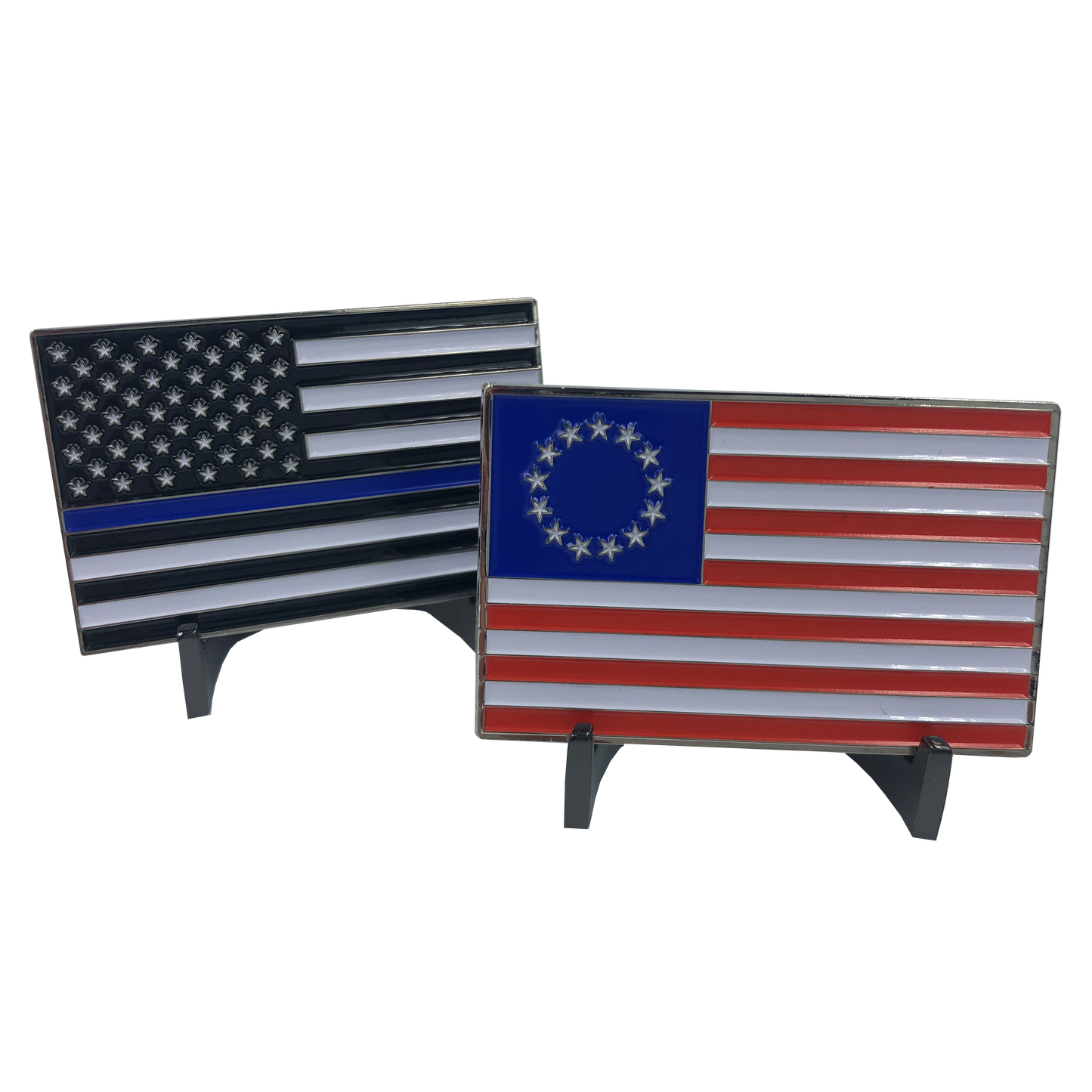 LL-004 Betsy Ross Thin Blue Line Flag Police Sheriff CBP ATF FBI Secret Service Challenge Coin