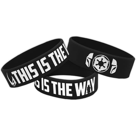 Beskar Black Rubber Silicone Bracelet (8 inch)