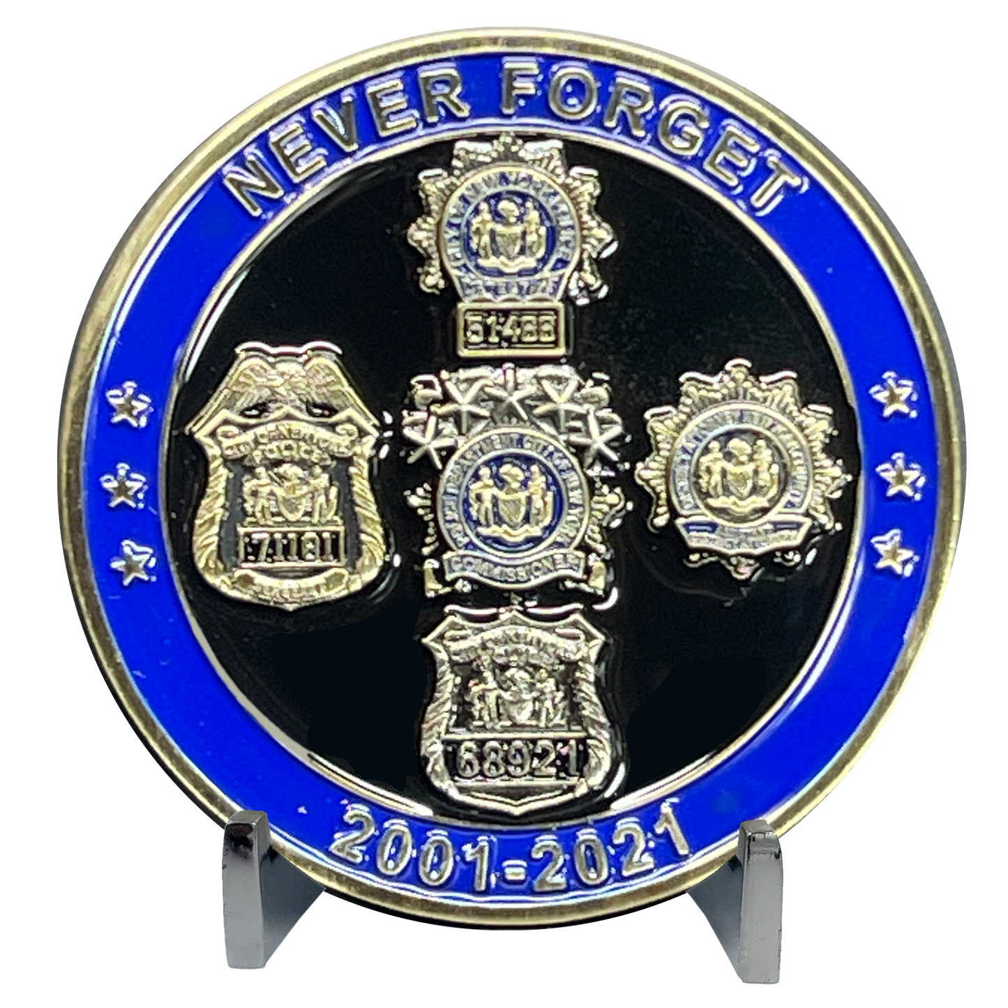 discontinued BL11-004 Blue Bloods 9/11 NEVER AGAIN September 11th 20th Anniversary NYPD Challenge Coin New York City Police