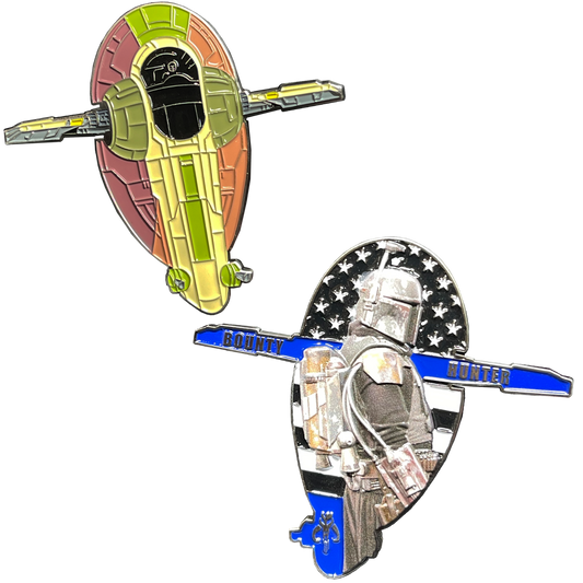 discontinued BL16-012 Bounty Hunter Slave 1 One I Thin Blue Line Police CBP LAPD Chicago NYPD Challenge Coin