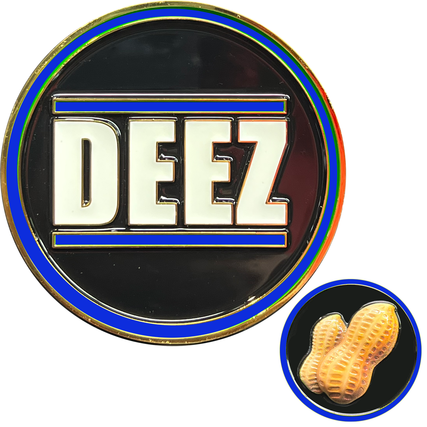 GL2-002 Deez Nuts challenge coin with 3D nuts Police Funny Gag Gift Thin Blue Line