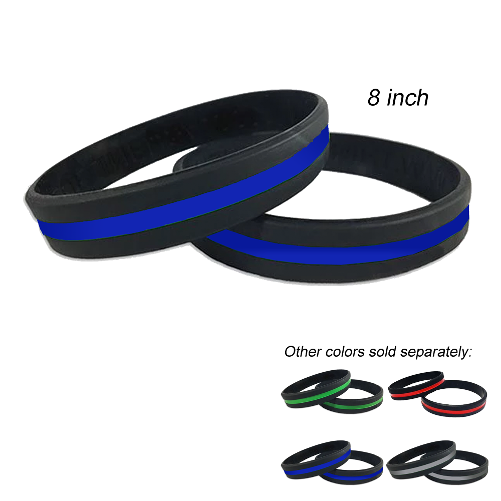 Thin Blue Line Police Silicon Bracelet (BLUE)