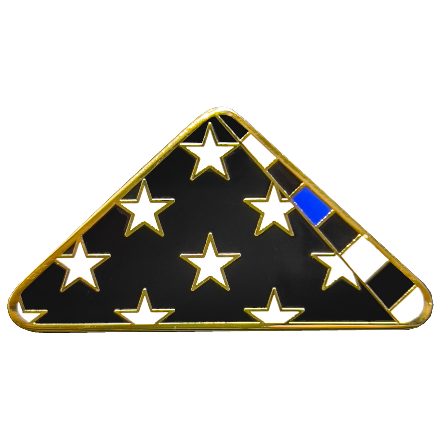 PBX-004-E Thin Blue Line Police Honor Guard Folded US Flag Pin FBI ATF CBP BPD NYPD