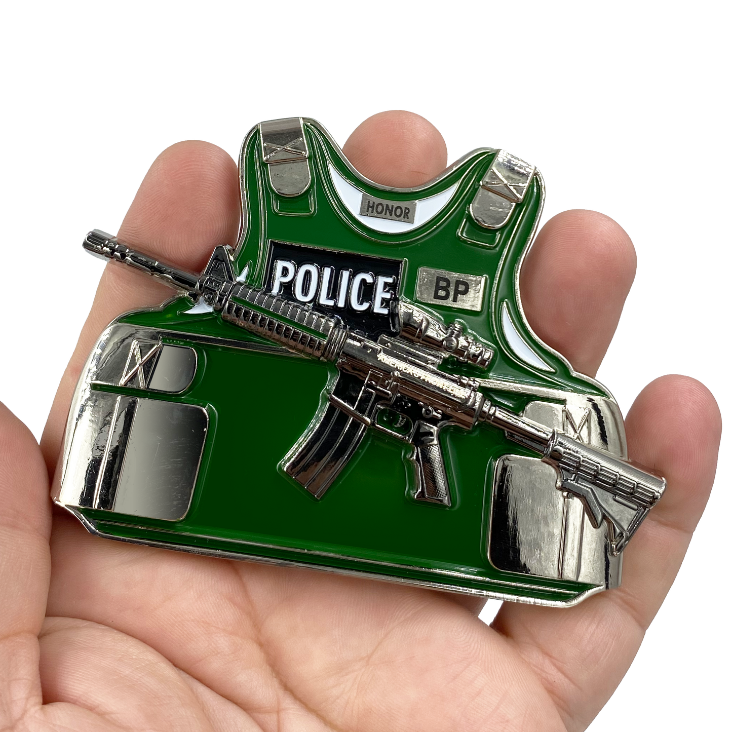 DL1-03 Border Patrol Agent BPA M4 Body Armor 3D self standing Challenge Coin CBP Honor First BP Thin Green Line