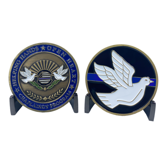 CL3-08 Thin Blue Line Chaplain Challenge Coin Chaplaincy Police Deputy Sheriff CBP