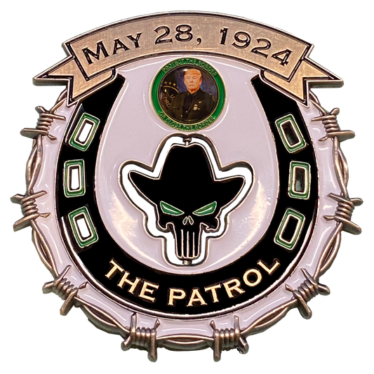 discontinued DL11-17 President Donald J. Trump Border Patrol Challenge Coin Patrol Agent MAGA 45 BPA Horse Patrol Thin Green Line CBP