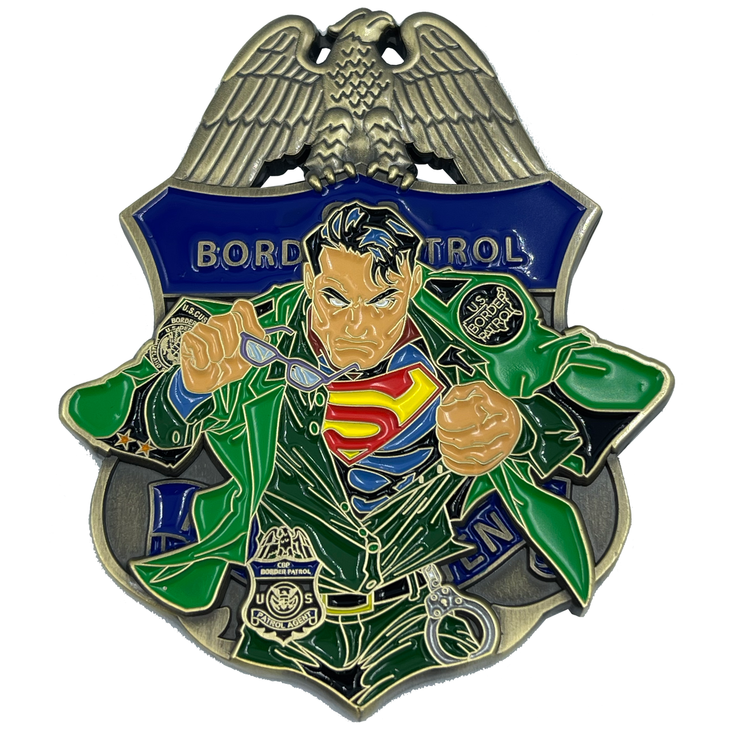 MM-006 CBP Border Patrol Agent BPA Thin Green Line Challenge Coin Man of Steel