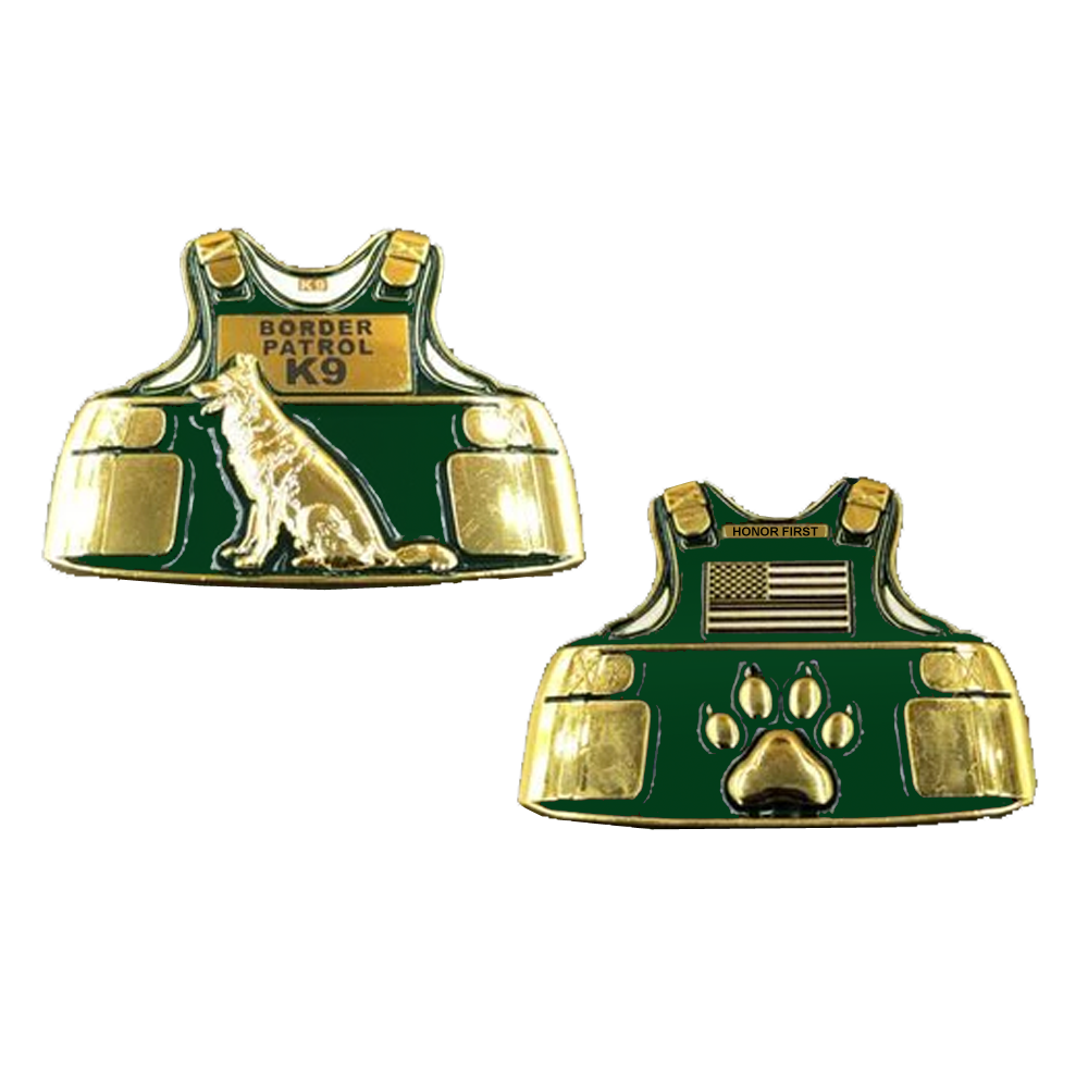 L-02 Border Patrol K9 Body Armor Police Challenge Coin.
