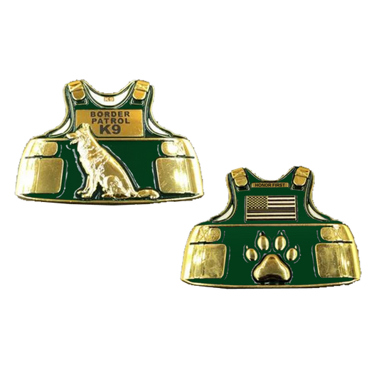 L-02 Border Patrol K9 Body Armor Police Challenge Coin.