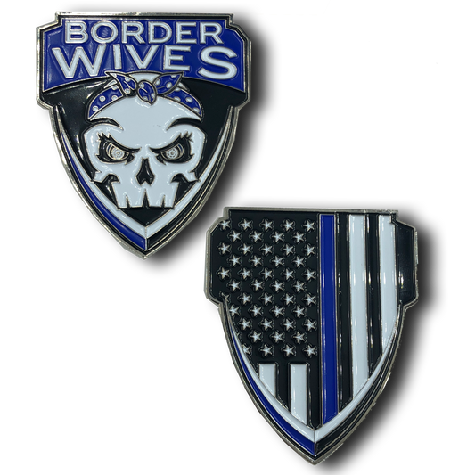 L-14 Blue Line Border Wives Challenge Coin CBP Field Operations Wife