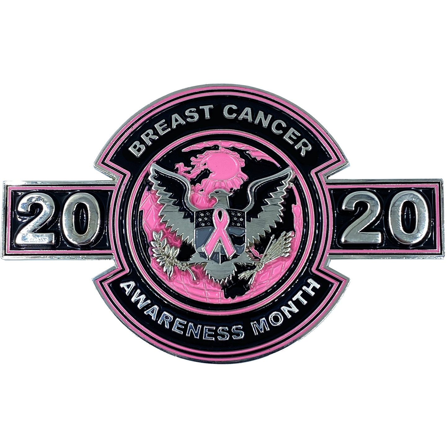 BT-001 Breast Cancer Awareness Month Challenge Coin Thin Pink Blue Green Line CBP Field Operations Border Patrol Flag BPA CBPO Ops