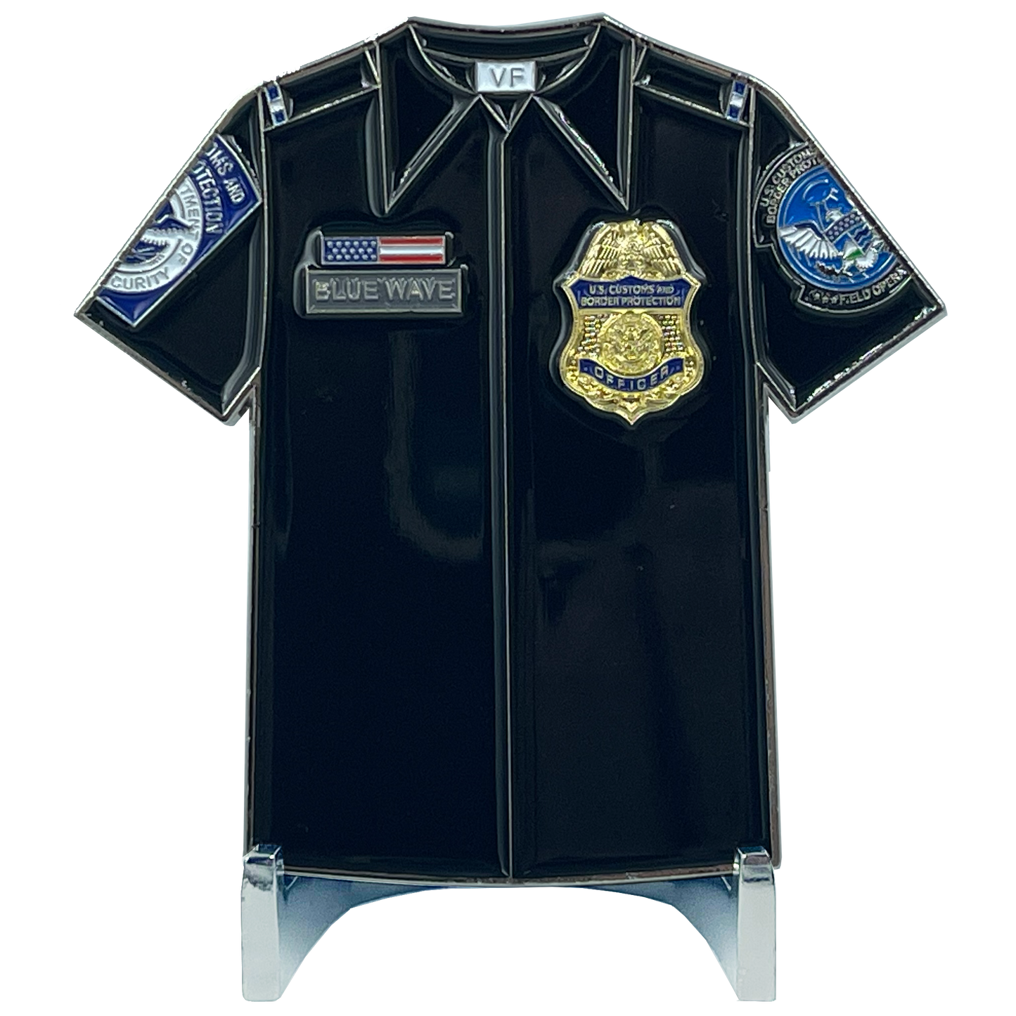 BL4-009 CBP Officer Uniform Shirt Challenge Coin Thin Blue Line Field Ops OFO Field Operations CBPO