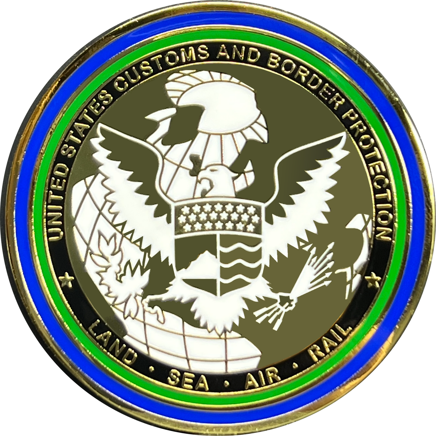 GL4-003 CBP land Sea & Air  Border Patrol Field Operations Air and Marine Challenge Coin