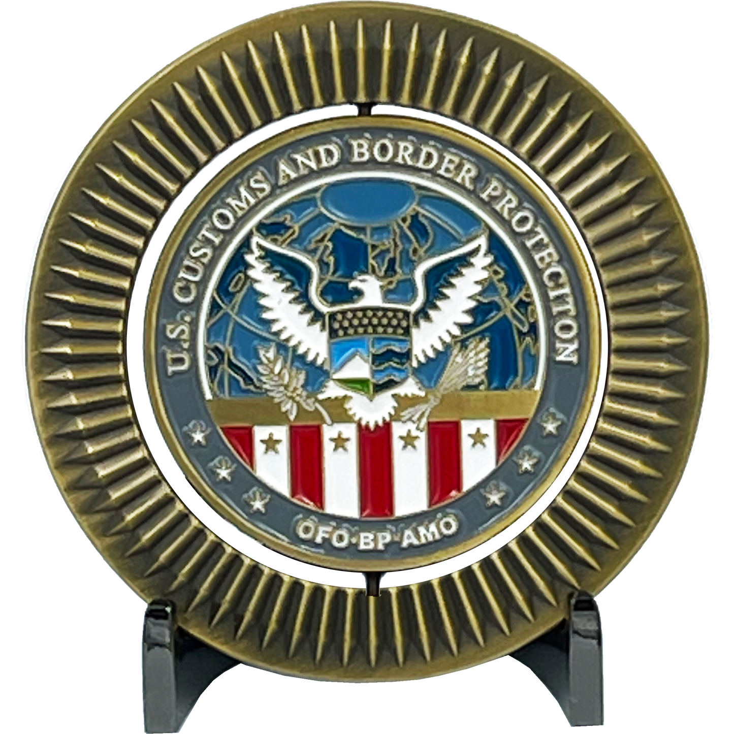 BL13-003 CBP Border Patrol Field Operations Air and Marine AMO BP Agent CBPO Spinner Challenge Coin