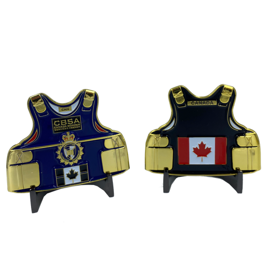 DD-002 CBSA Canada LEO Thin Blue Line Police Body Armor Canada Border Services Agency Challenge Coins