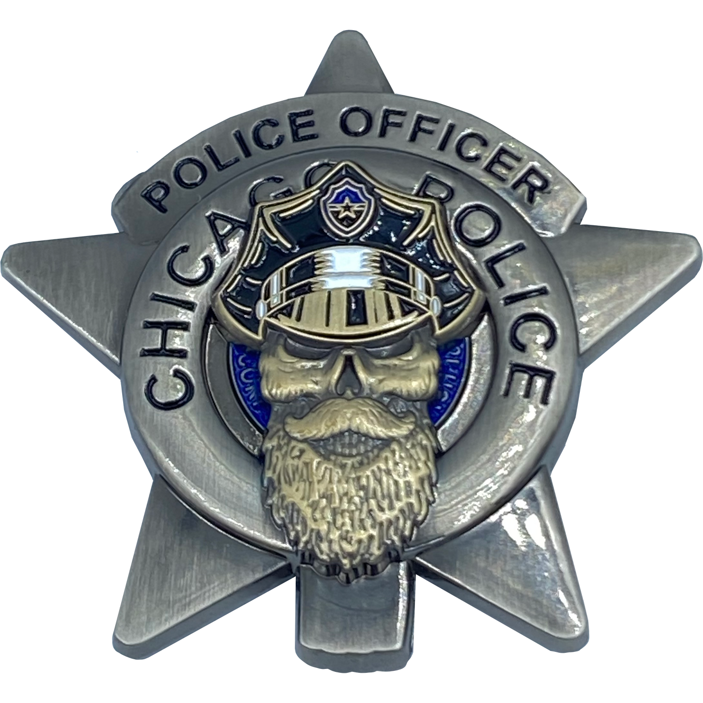 EL1-001 Chicago Police Beard Gang Police Challenge Coin Thin Blue Line Back the Blue CPD