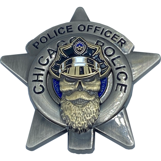 EL1-001 Chicago Police Beard Gang Police Challenge Coin Thin Blue Line Back the Blue CPD