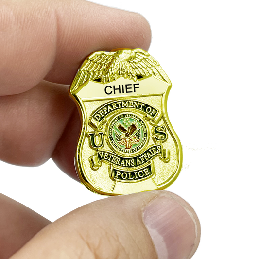 BL7-015 VA Veterans Affairs Police CHIEF Administration officer shield lapel pin