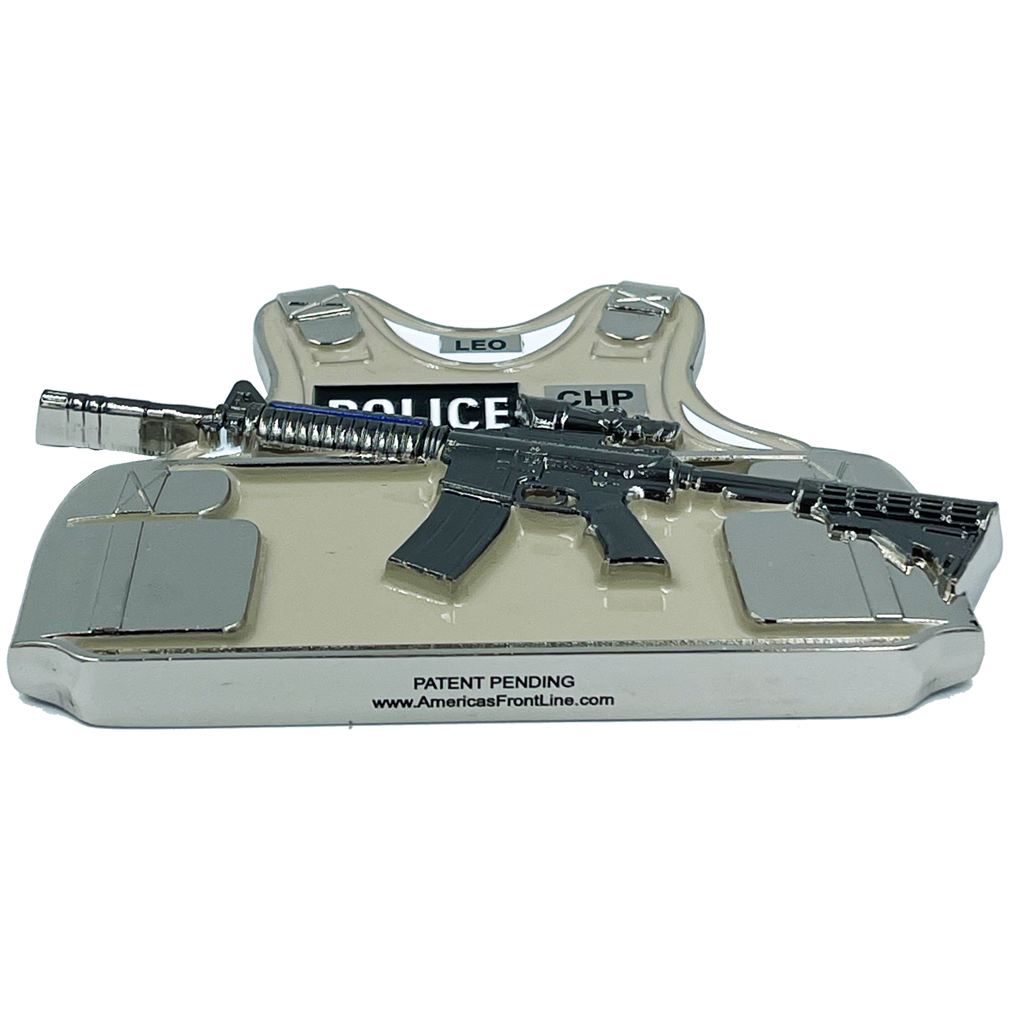 BL15-020 California Highway Patrol CHP M4 Body Armor 3D self standing Challenge Coin Thin Blue Line