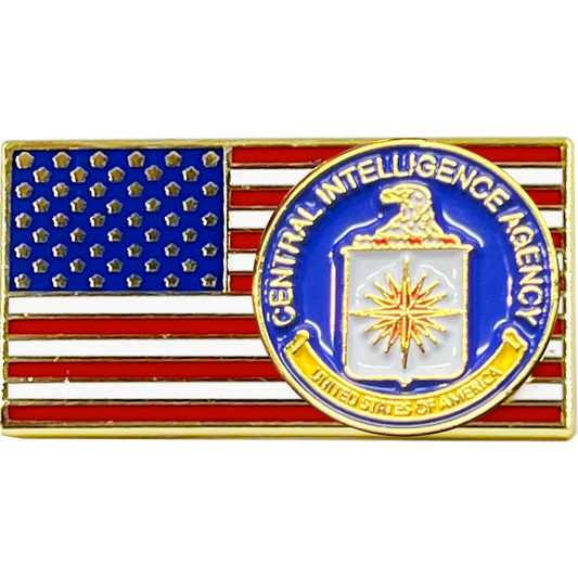 PBX-005-H CIA Pin Central Intelligence Agency Clandestine Agent Officer American Flag Pin