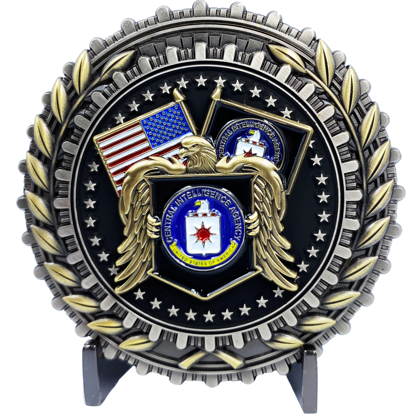 discontinued DL11-05 Large 2.75 inch Challenge Coin with 2 pins set CIA Central Intelligence Agency