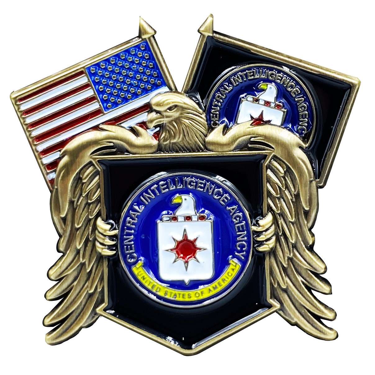 discontinued DL11-05 Large 2.75 inch Challenge Coin with 2 pins set CIA Central Intelligence Agency