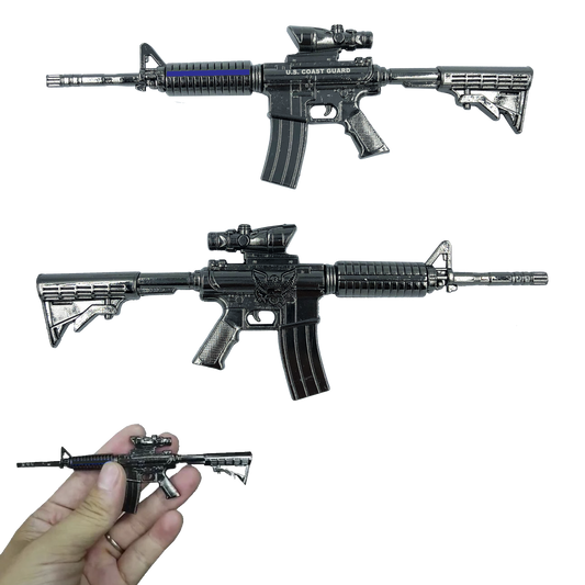 EL9-008  Coast Guard M4 Thin Blue Line DHS Coastie USCG Police Challenge Coin (4.5 inch)