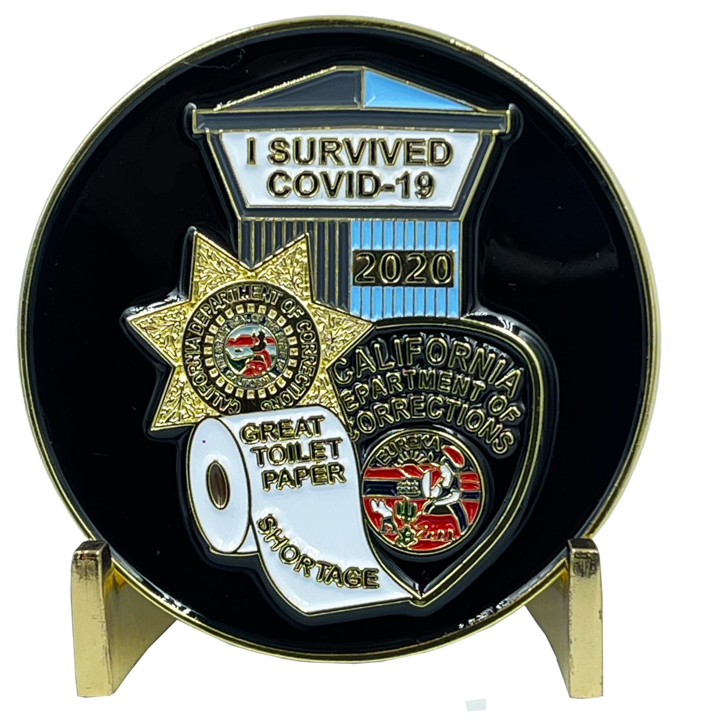 EL7-06 CDCR Prison California Correctional Officer CO Corrections Strike Team Thin Gray Line Challenge Coin