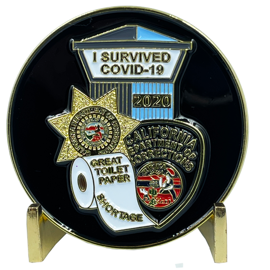 EL7-06 CDCR Prison California Correctional Officer CO Corrections Strike Team Thin Gray Line Challenge Coin