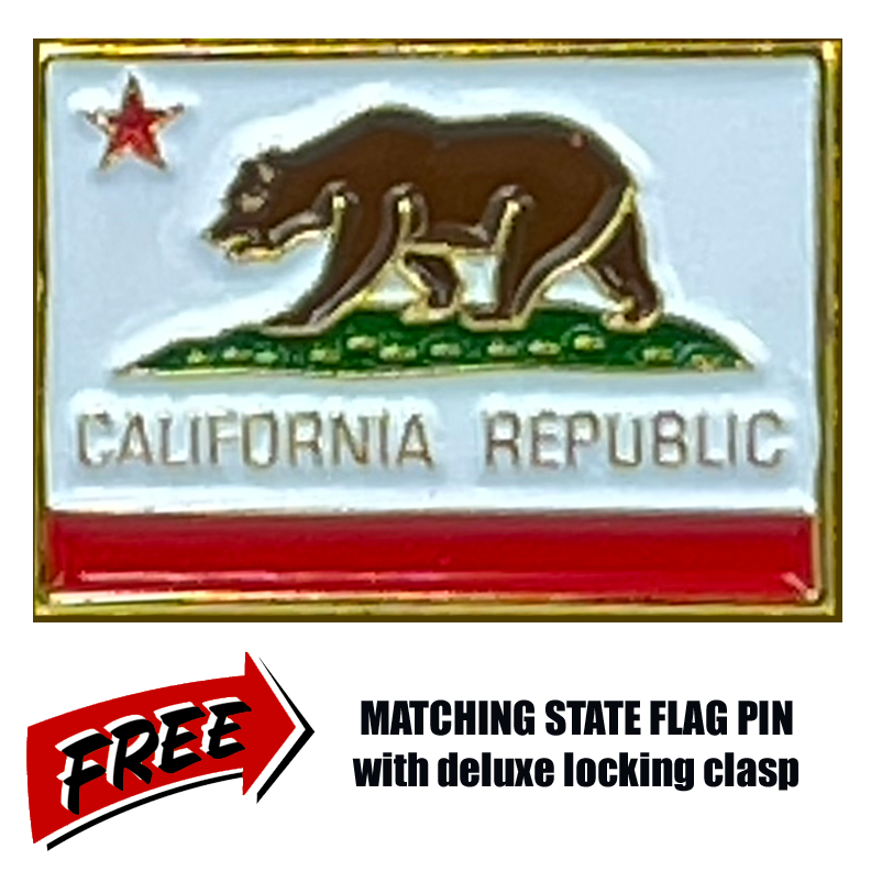 BL3-003 California BACKS THE BLUE Thin Blue Line Police Challenge Coin with free matching State Flag pin back the blue Sheriff LAPD CHP San Diego trooper