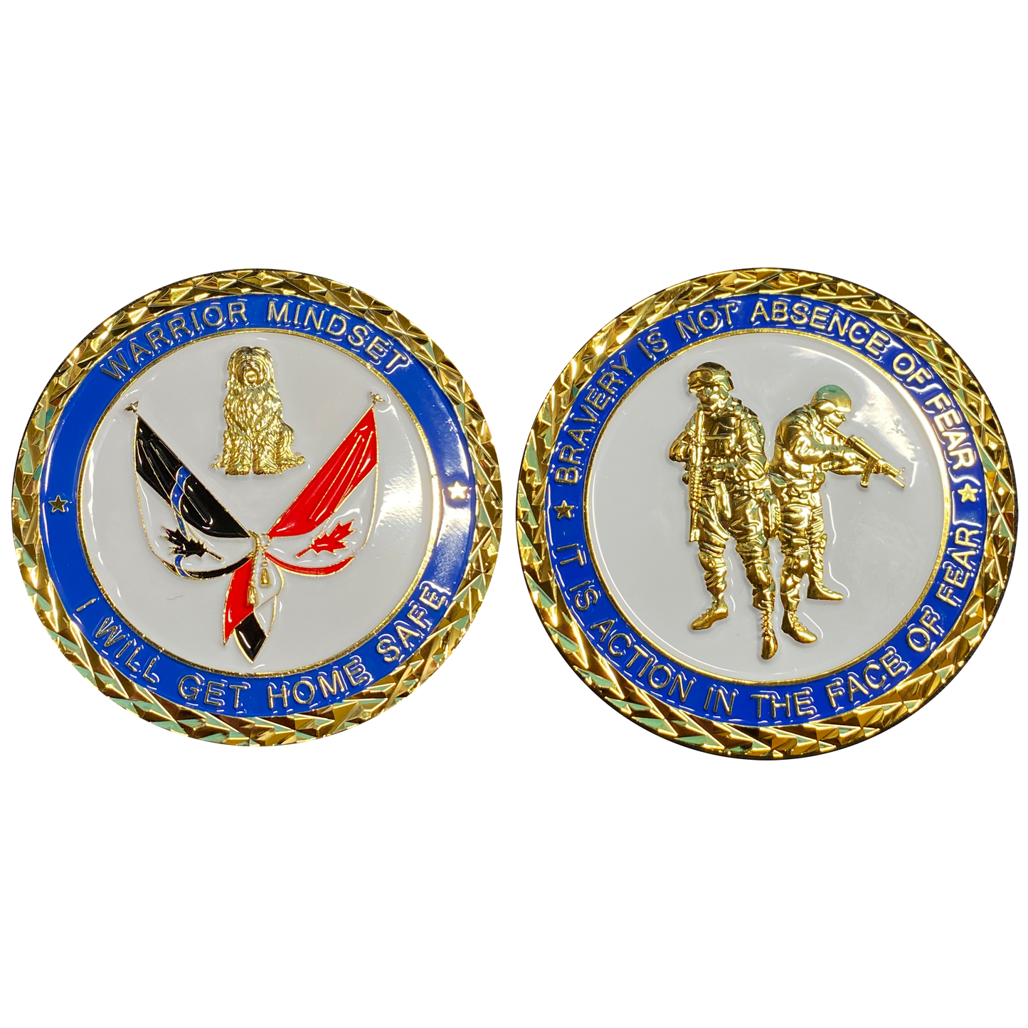 CL-OO WARRIOR MINDSET Canada Thin Blue Line Canadian Sheep Dog Challenge Coin Royal Mounted