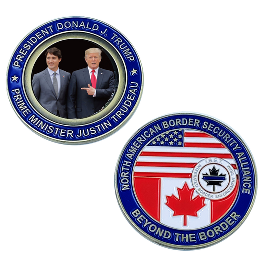 CL-007 President Donald J. Trump CBP and Canada Prime Minister Justin Trudeau CBSA Challenge Coin
