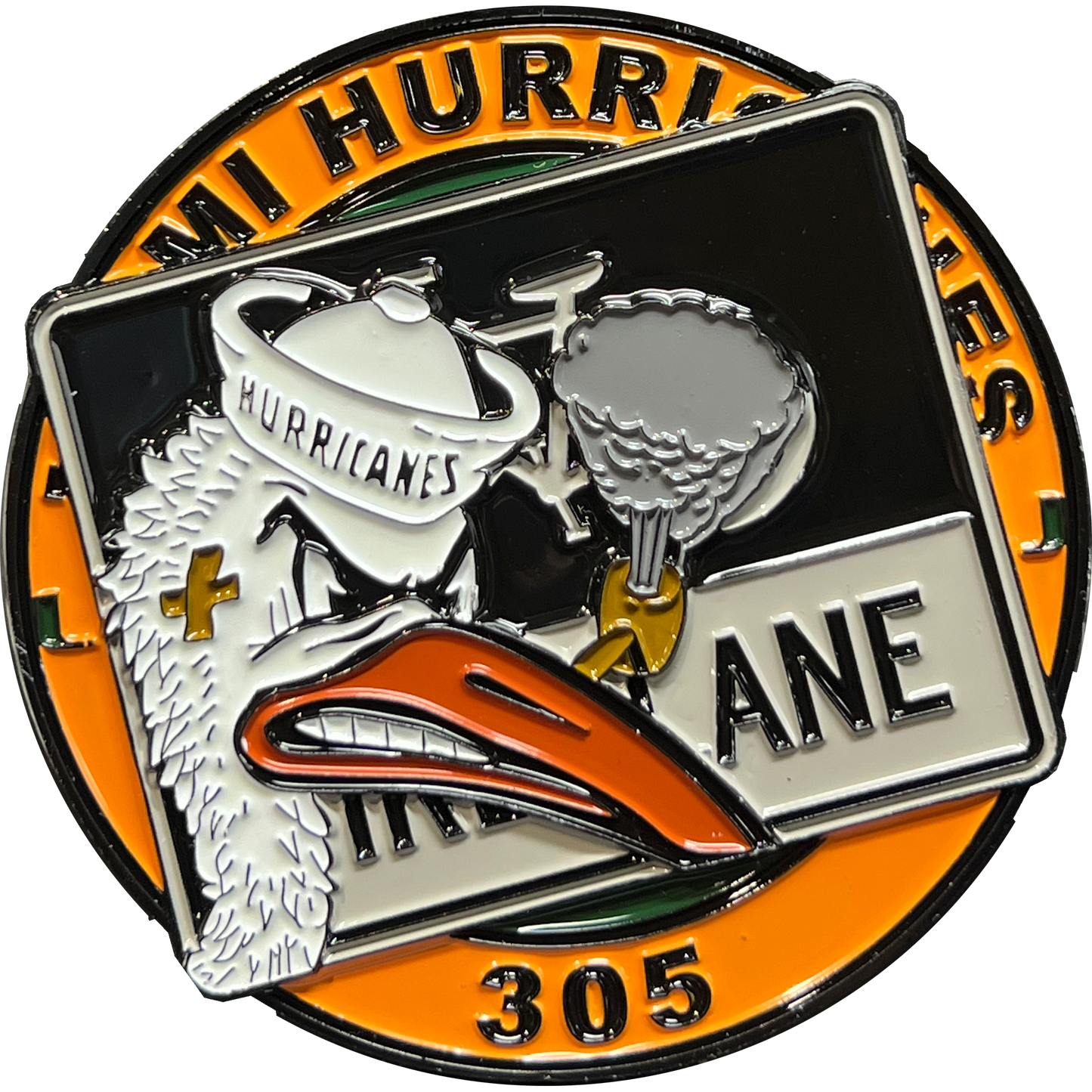 DL13-006 Florida Orange Bowl UM Canes Miami 305 Graffiti Street Art Challenge Coin Football Basketball Baseball