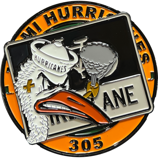 DL13-006 Florida Orange Bowl UM Canes Miami 305 Graffiti Street Art Challenge Coin Football Basketball Baseball