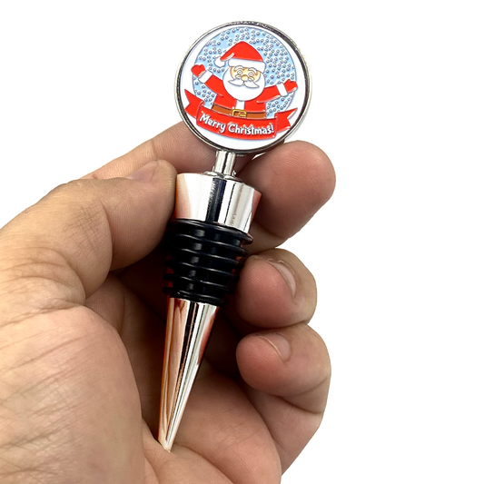 BL1-07 Merry Christmas Santa Claus Wine Bottle Stopper Bottle gift present ornament