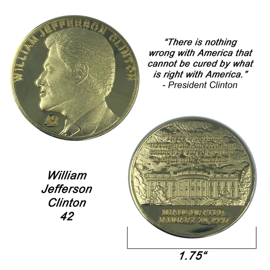 discontinued E-023 President Bill Clinton Challenge Coin William Jefferson Clinton 42