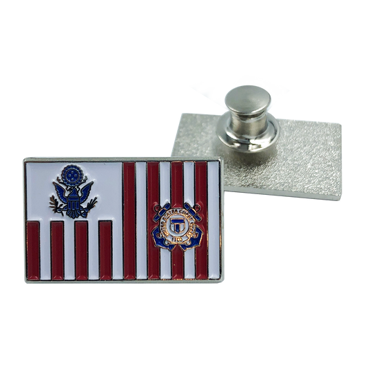 M-14 Coast Guard Lapel Pin Coastie USCG Flag ensign