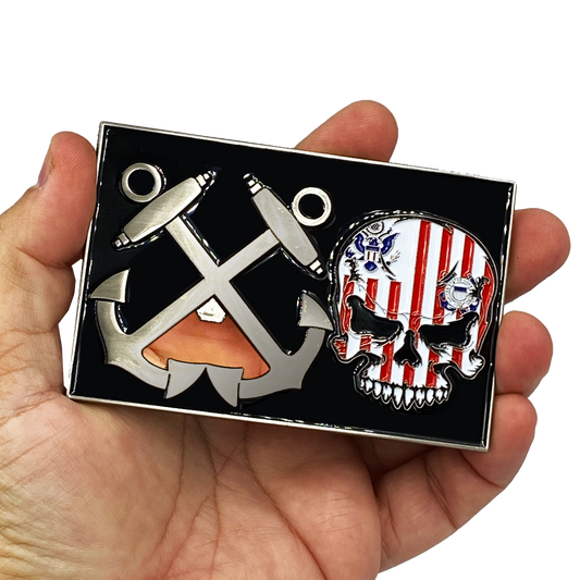G-020 Huge 4 inch Coast Guard Flag Bottle Opener Challenge Coin Coastie Boatswain's Mate Anchor