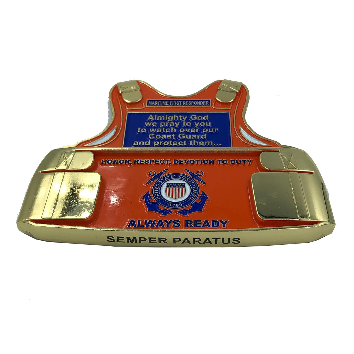 H-016 Coast Guard Body Armor Challenge Coin Coastie Vest Medallion