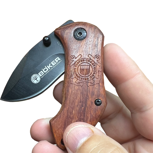 GL2-019 Tactical Frame Lock tool with pocket clip Coast Guard USCG Coastie SEMPER PARATUS Tactical Knife with Razor Sharp Blade