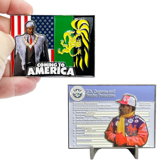 EL7-02 Coming to America CBP Form 6059B Customs Declaration Challenge Coin Akeem Joffer Zamunda