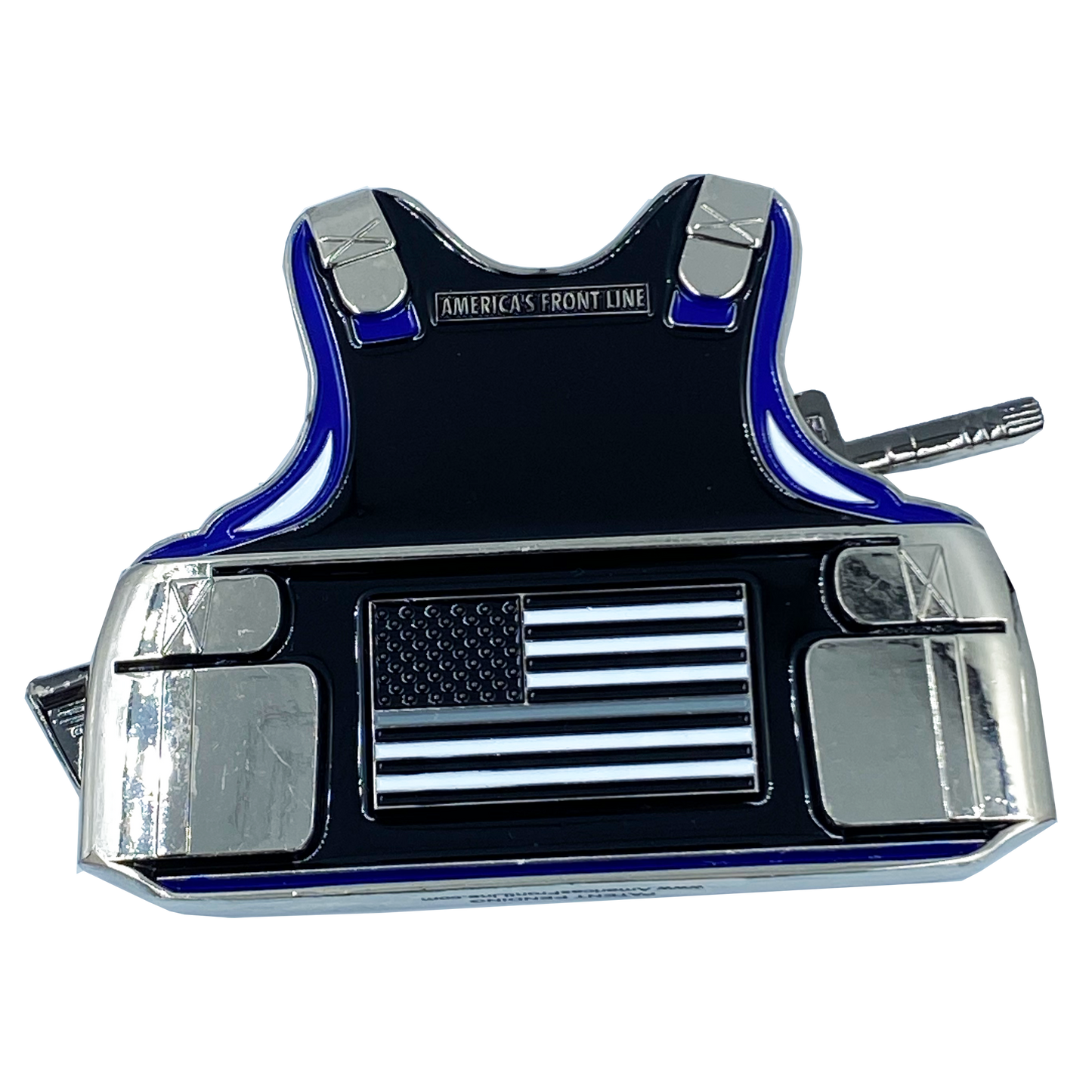 DL1-04 Correctional Officer M4 Body Armor 3D self standing Challenge Coin Corrections Prison Jail Thin Gray Line