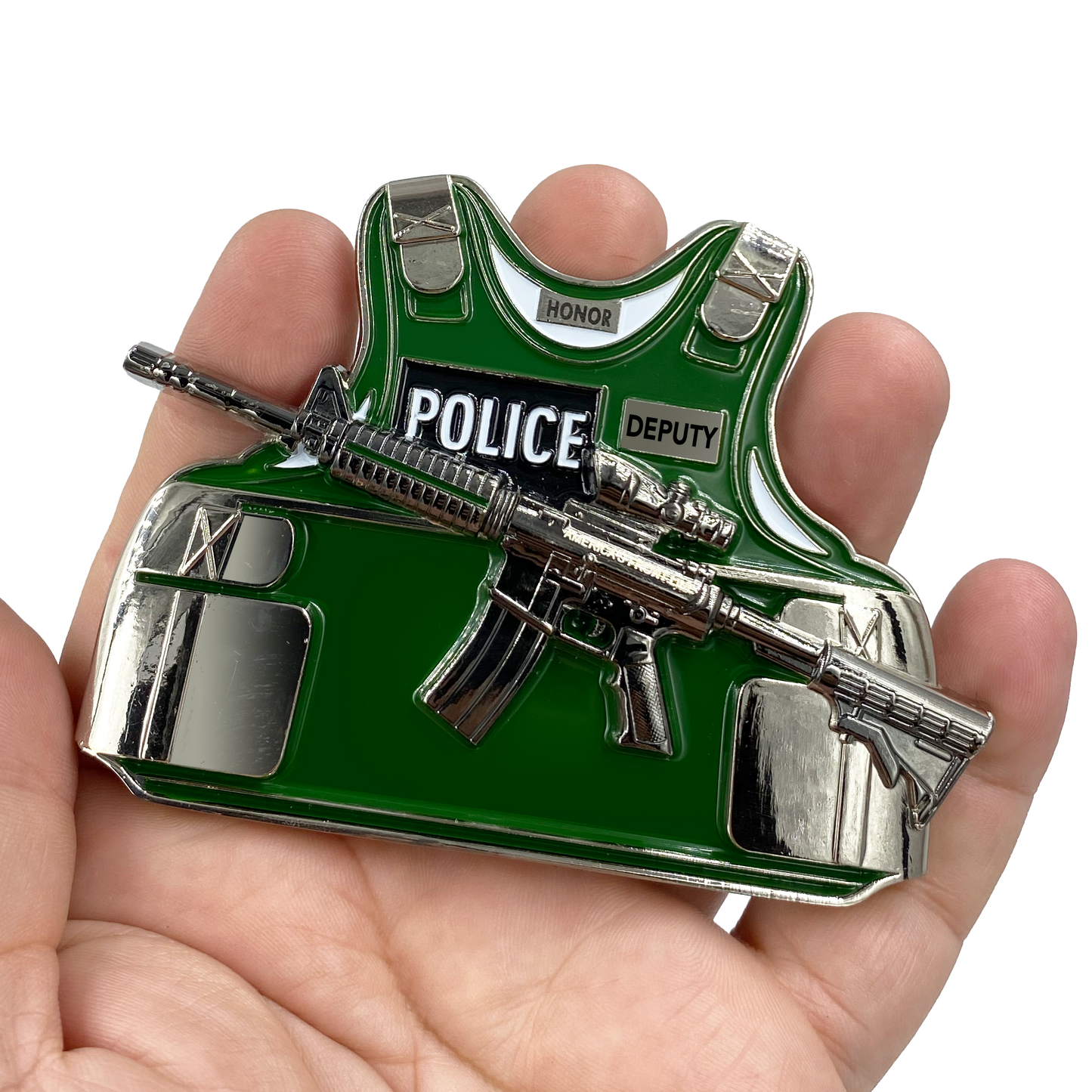 EL5-006 SHERIFF DEPUTY M4 Body Armor 3D self standing Police Challenge Coin Sheriff's Department Thin Green Line