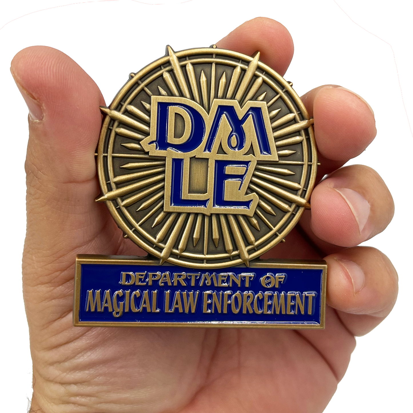 BL3-011 DMLE Ulick Gamp Police Department of Magical Law Enforcement Full Size Shield with hinged pin back