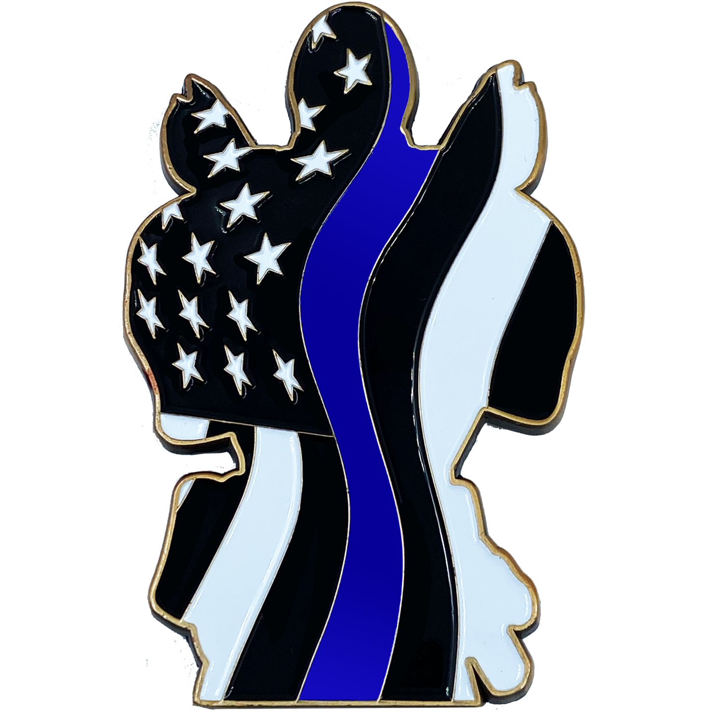 DL7-12 for Deadpool inspired thin blue line American Flag Police Challenge Coin