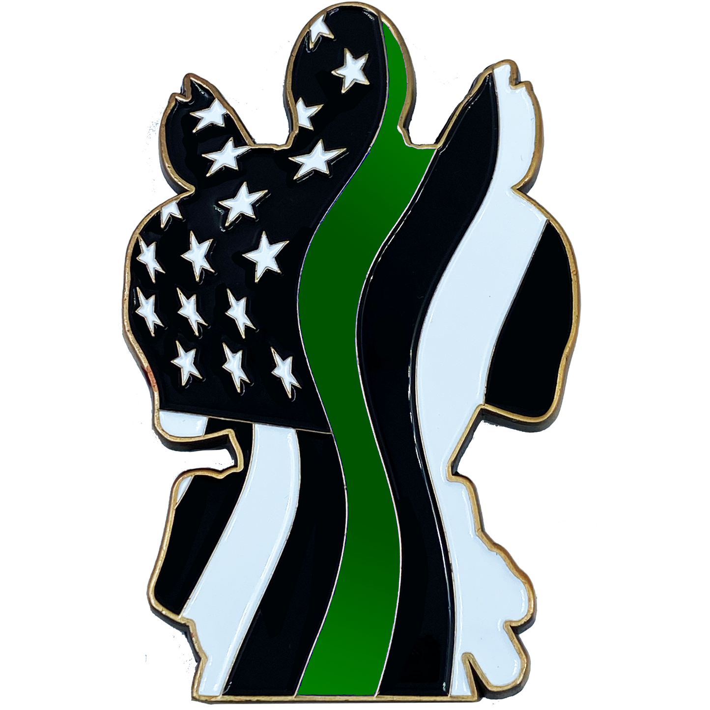 DL7-11 for Deadpool inspired thin green line American Flag Police Challenge Coin Military Army Marines Border Patrol