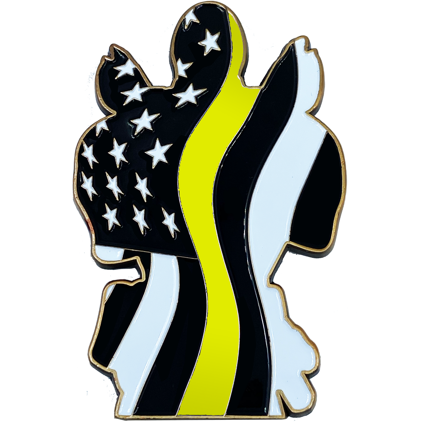 DL7-09 for Deadpool inspired 911 Dispatcher Thin Gold Line Yellow