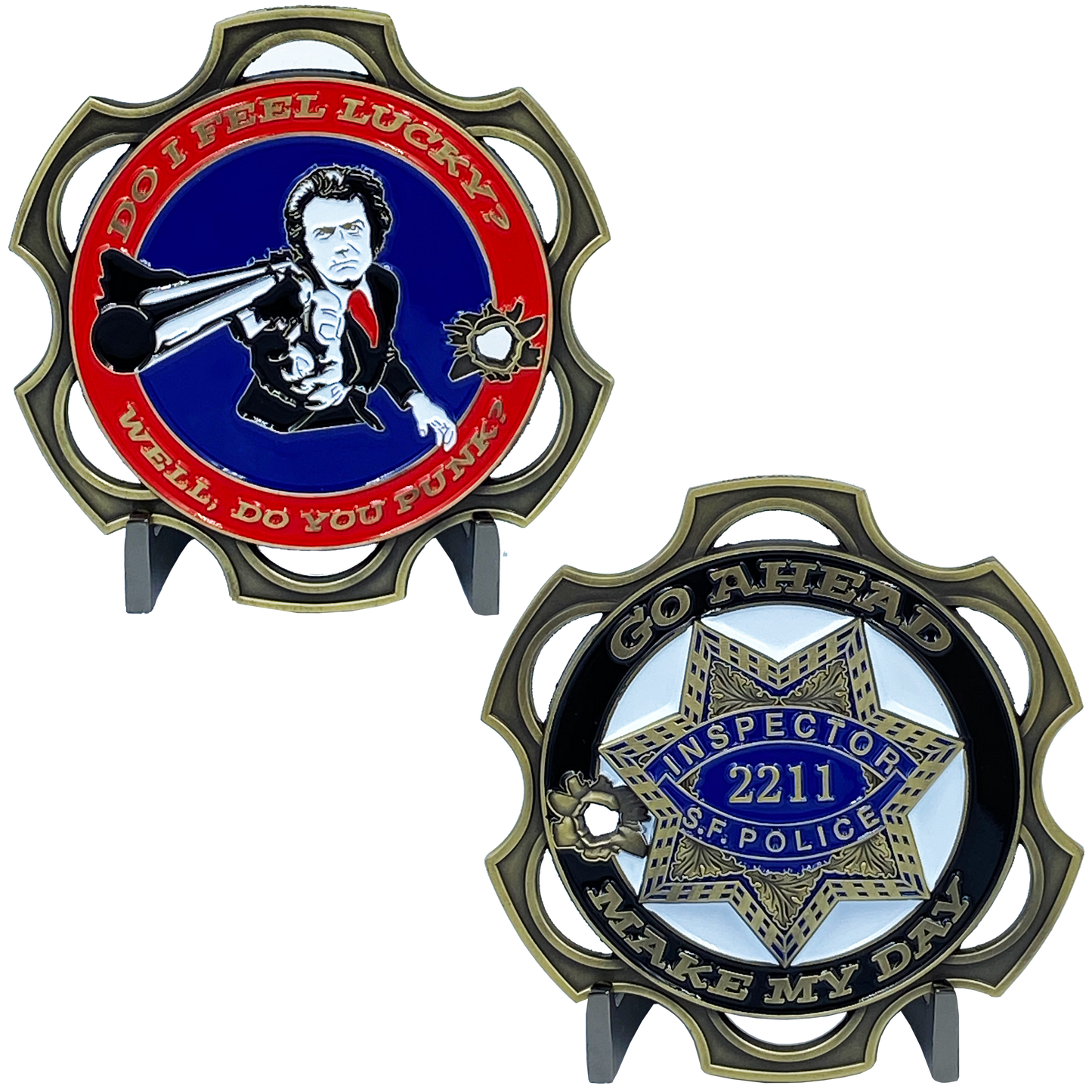 DL11-14 Dirty Harry Clint Eastwood inspired Smith & Wesson Model 29 . 44-cal. Magnum revolver San Francisco Police Inspector Challenge Coin