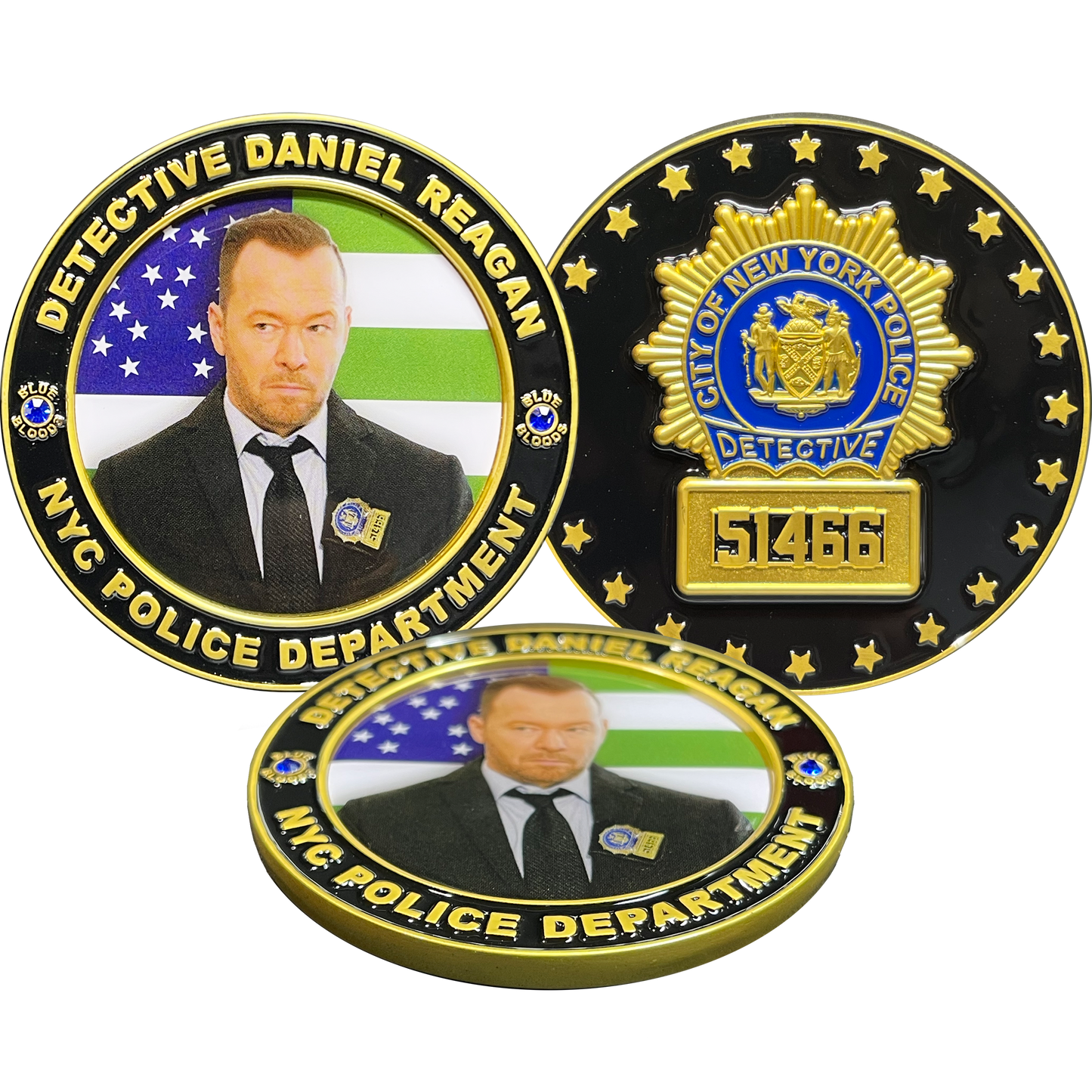 BL4-004 Blue Bloods NYPD Detective Daniel Reagan Police Officer Donnie Wahlberg Challenge Coin